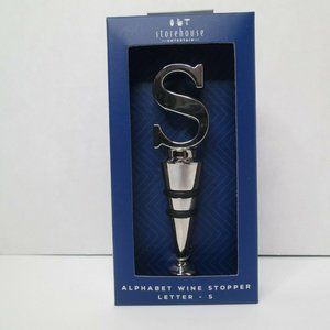 Storehouse S Alphabet Wine Stopper Silver Color 4 Inches Tall New in Box